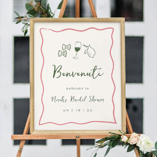 Señal de bienvenida de ducha de novia italiana Dol