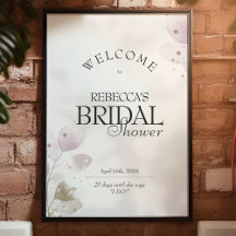 Señal de bienvenida de ducha de novia rosa Dusty M