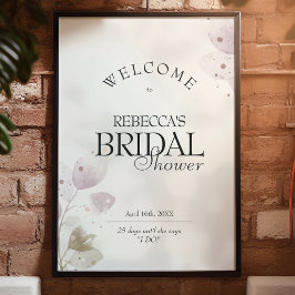Señal de bienvenida de ducha de novia rosa Dusty M