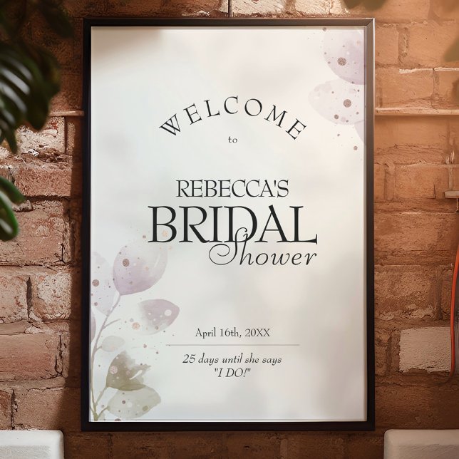 Señal de bienvenida de ducha de novia rosa Dusty M (Subido por el creador)