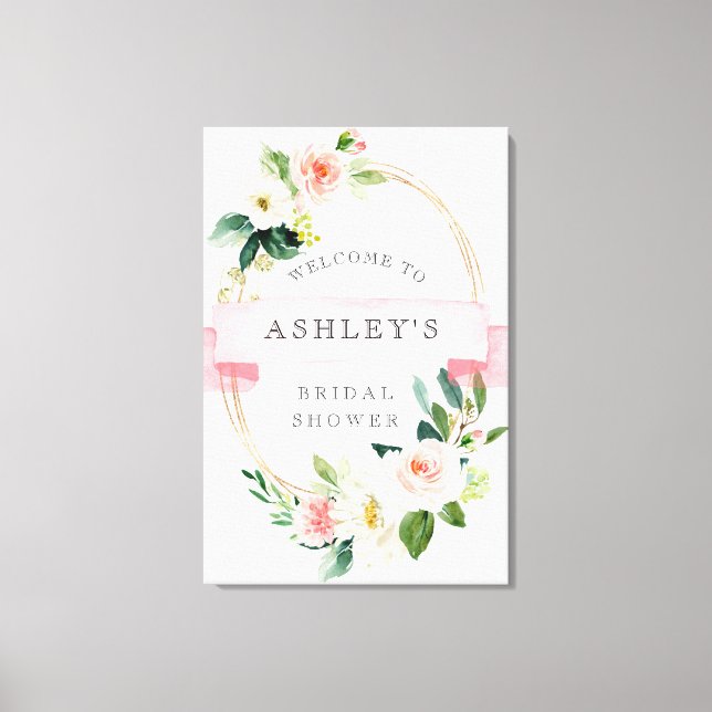 Señal de bienvenida de ducha floral de Rubor (Anverso)