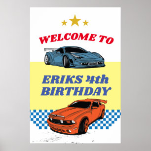 Señal de bienvenida de fiesta de coche, signo de f
