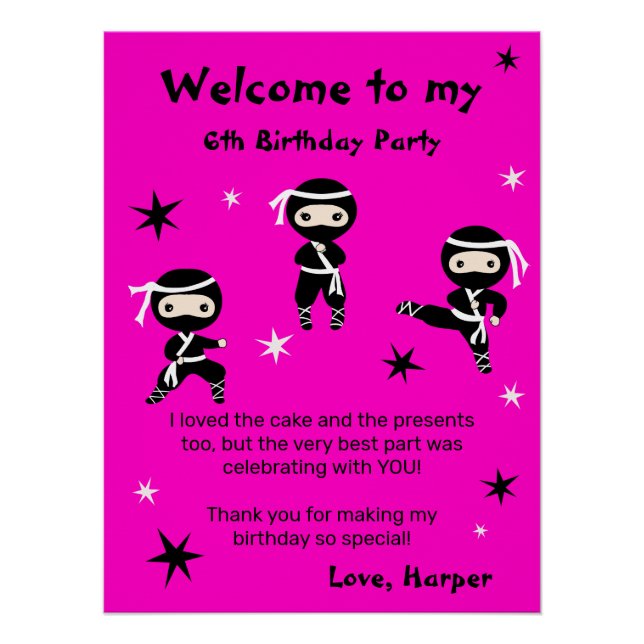 Señal de bienvenida de Fiesta de cumpleaños de gue (Anverso)