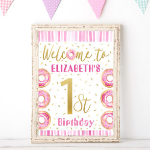 Señal de bienvenida de Fiesta de primer cumpleaños