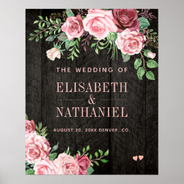 Señal de bienvenida de granero de grano de rosas d