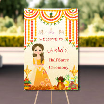 Señal de bienvenida de Half Saree Halff sari poste