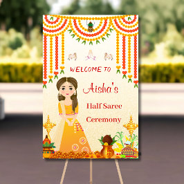 Señal de bienvenida de Half Saree Halff sari poste