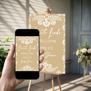 Señal de bienvenida de la ducha Cielito lindo beig