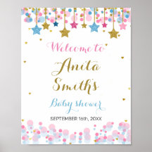 señal de bienvenida de la ducha de bebé Blue Twink