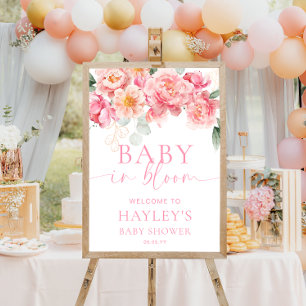 Señal de bienvenida de la ducha de flores para el