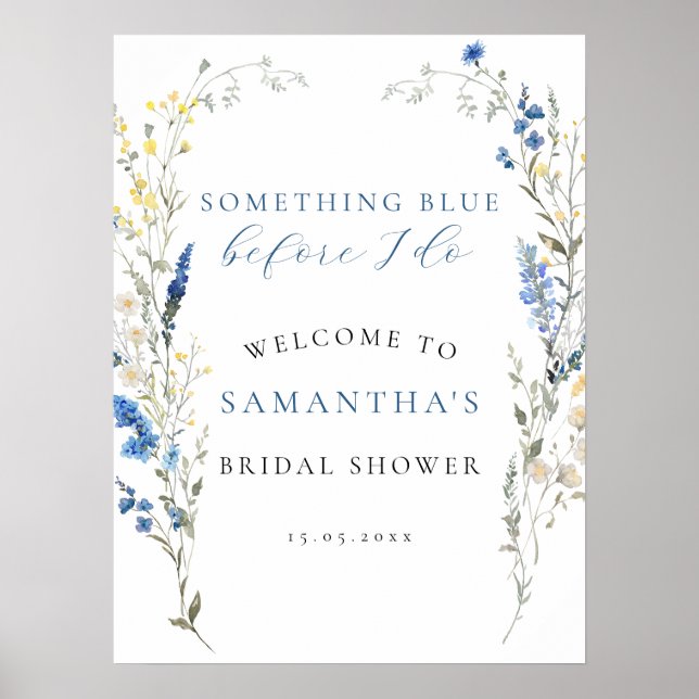 Señal de bienvenida de la ducha de la novia floral (Frente)