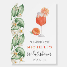 Señal de bienvenida de la ducha de Naranja Aperol 