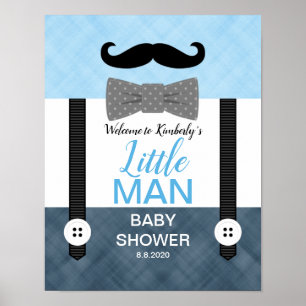 Señal de bienvenida de la ducha de niño azul marin