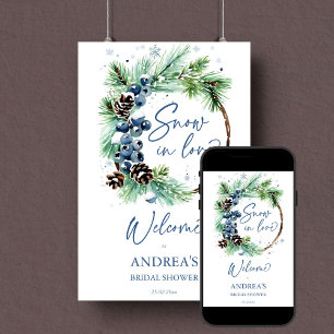 Señal de bienvenida de la ducha de novia en invier