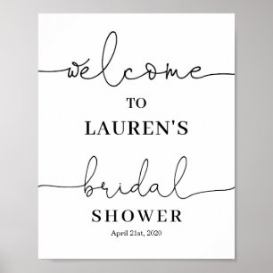 Señal de bienvenida de la ducha de novia minimalis