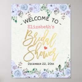 Señal de bienvenida de la ducha de novia Moda Flor