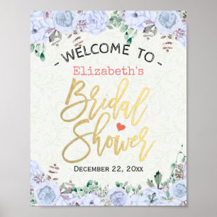 Señal de bienvenida de la ducha de novia Moda Flor
