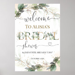 Señal de bienvenida de la ducha de novia Poster