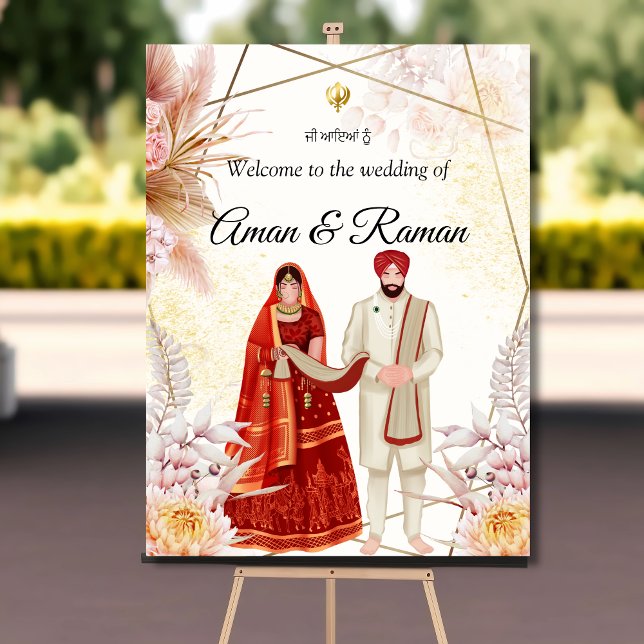 Señal de bienvenida de la pareja de bodas Boho Sik (Subido por el creador)