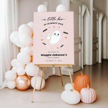 Señal de bienvenida de Little Boo Halloween Pink B