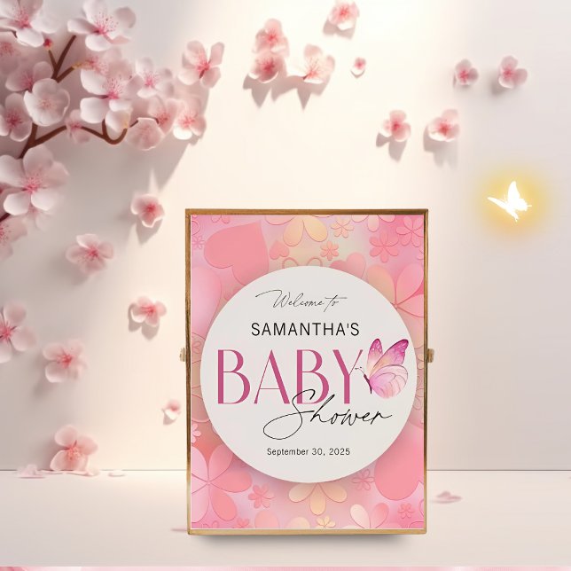 Señal de bienvenida de Little Butfly Baby Shower (Subido por el creador)