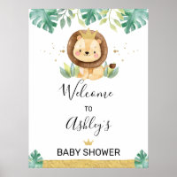 Señal de bienvenida de Little King Lion Crown Baby