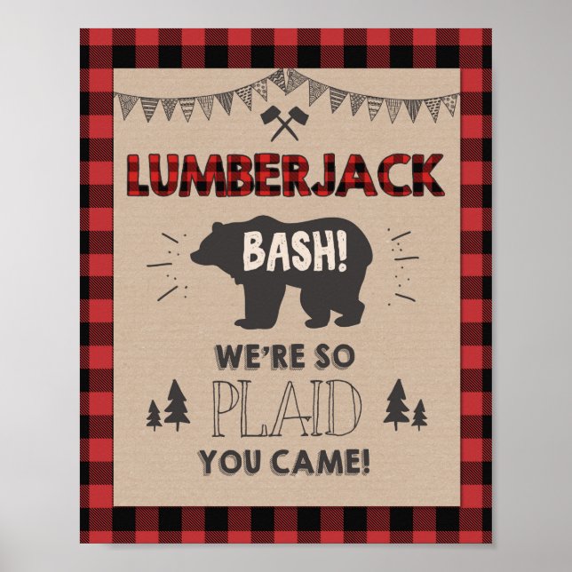 Señal de bienvenida de Lumberjack Signo de tabla d (Frente)