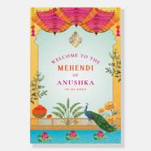 Señal de bienvenida de Mehendi Signo de bienvenida