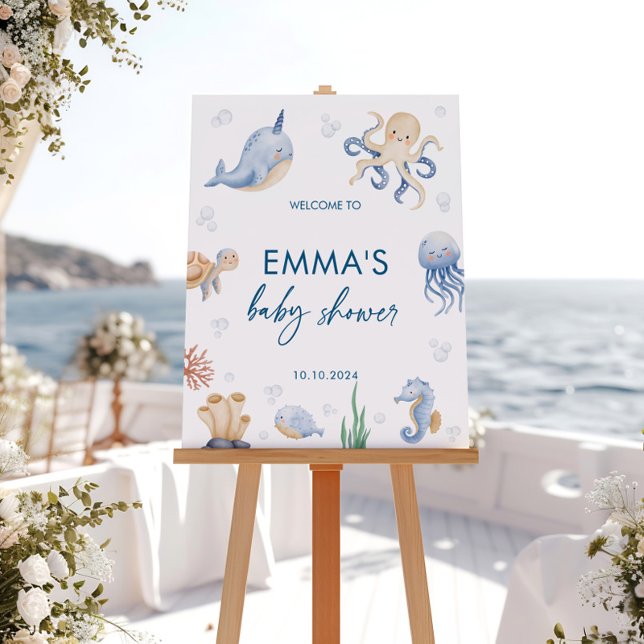 Señal de bienvenida de Ocean Baby Shower, Rótulo m (Subido por el creador)