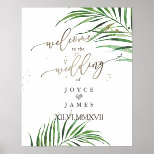 SEÑAL DE BIENVENIDA DE PALM FRONDS PixDezines