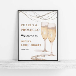 Señal de bienvenida de Pearls & Prosecco Bridal Sh
