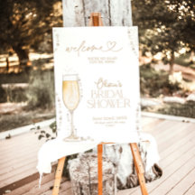Señal de bienvenida de Pearls y Prosecco Bridal Sh