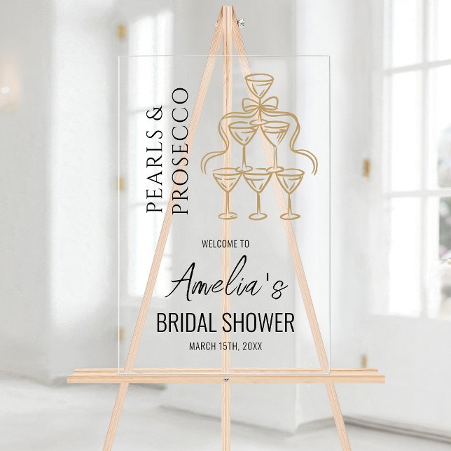 Señal de bienvenida de Pearls y Prosecco Bridal Sh (Subido por el creador)