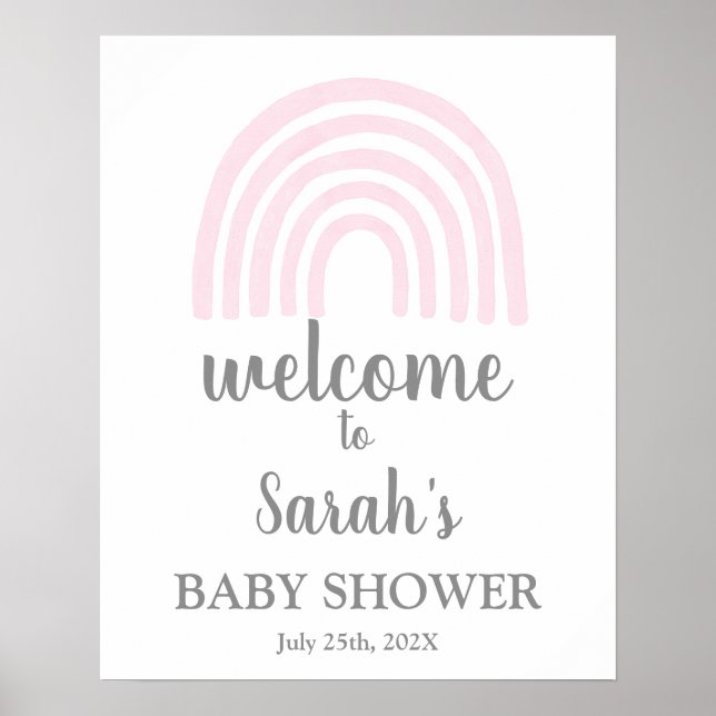 Señal de bienvenida de Rainbow Baby Shower Boy (Frente)