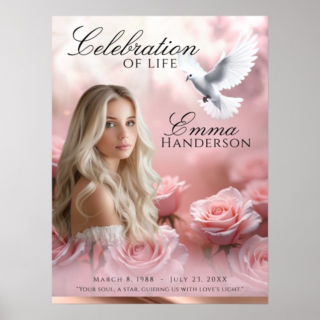 Señal de bienvenida de rosas rosadas y funerales d (Frente)