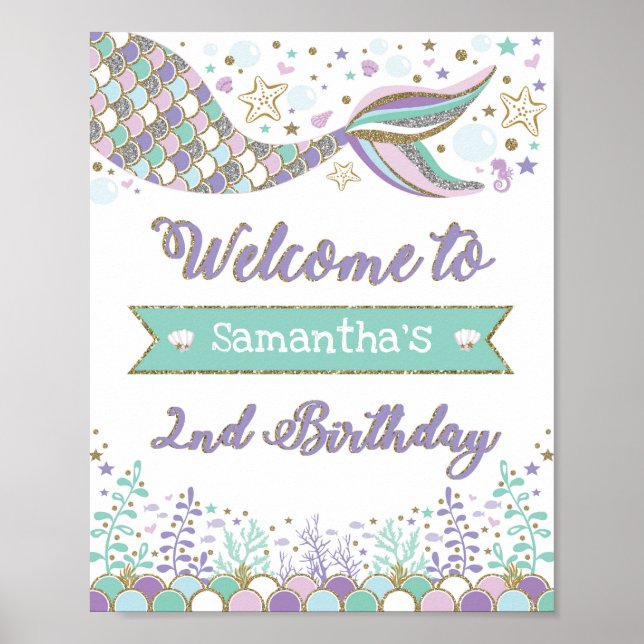 Señal de bienvenida de sirena Fiesta de la piscina (Frente)