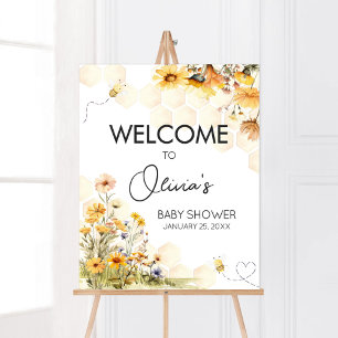 Señal de bienvenida de Sunflower Little Honey Baby