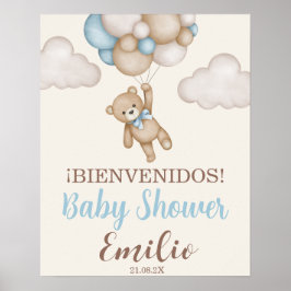 Señal de bienvenida de Teddy Bear Baby Shower Boy