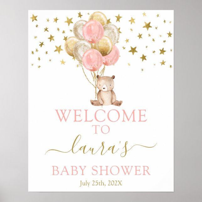 Señal de bienvenida de Teddy Bear Chica (Frente)