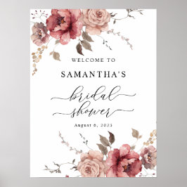 Señal de bienvenida de Terracotta Otoño Borgoña