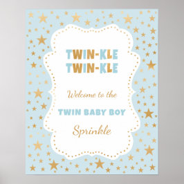 Señal de bienvenida de Twinkle Twin boy baby sprin