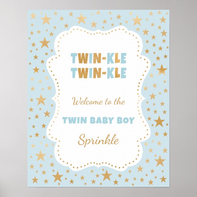 Señal de bienvenida de Twinkle Twin boy baby sprin (Frente)