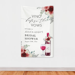 Señal de bienvenida de vino tinto antes de los vot