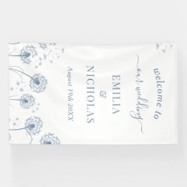 Señal de bienvenida del Boda Blue Wildflower