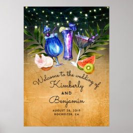 Señal de bienvenida del Boda de los cócteles de la