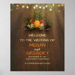 Señal de bienvenida del Boda de Pineapple Luau Bea