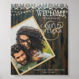 SEÑAL DE BIENVENIDA DEL Boda DEL LACE DE LA LUCES 