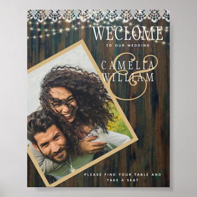 SEÑAL DE BIENVENIDA DEL Boda DEL LACE DE LA LUCES  (Frente)