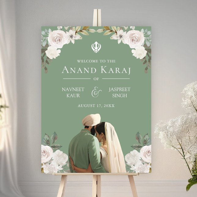 Señal de bienvenida del Boda Ivory Floral Anand Ka (Subido por el creador)
