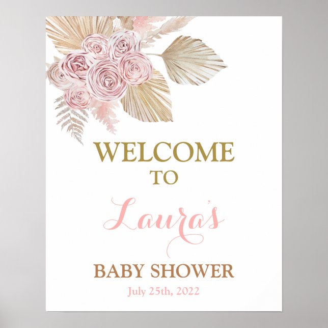 Señal de bienvenida del Chica de Baby Shower del d (Frente)